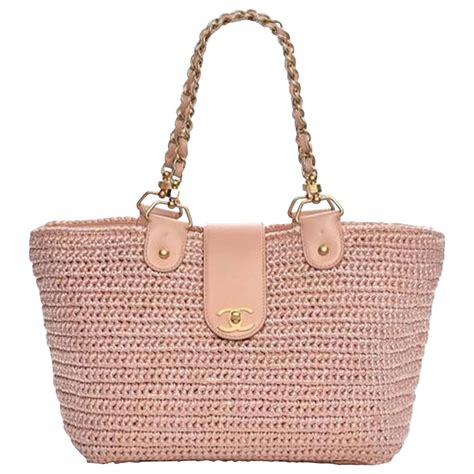 chanel straw bag|Chanel raffia tote.